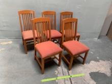 5pcs - Wooden Dining Chairs with Cushions