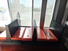 Wooden booths 2 double 1 single with vinyl cushion seats (sold per bench)