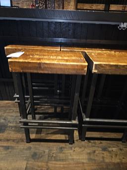 Wooden top bar stools with metal frame 18" x 12"