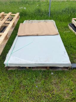 43 pieces of light gray 4x8 Plastic Sheeting Covering - Can use over walls inside or outside