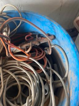 Tub of Wire, Extension Cords, etc.