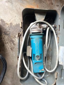 Lot of 2 Tool Bagss and Makita Grinder