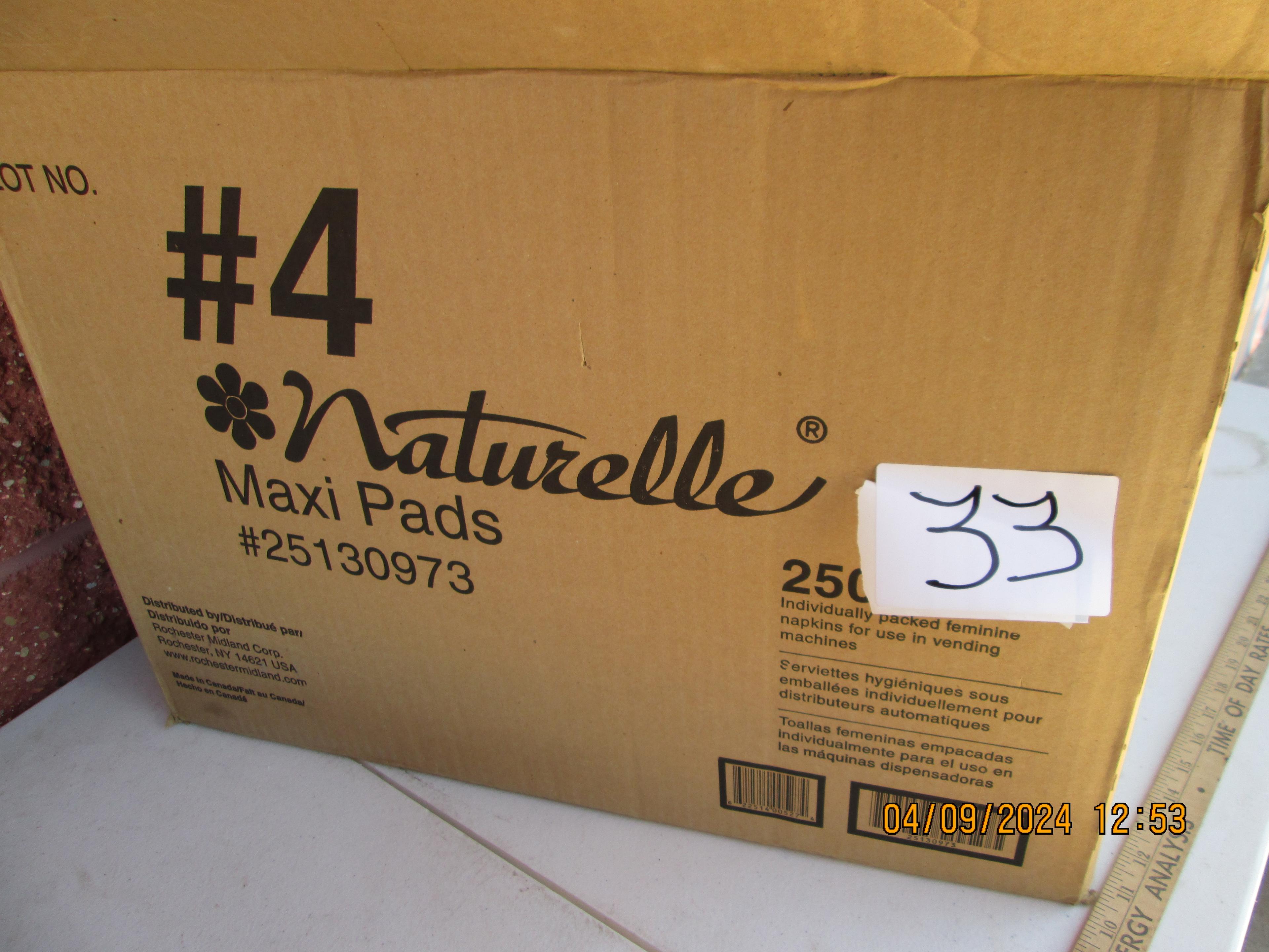 Almost Full Case of Single Wrapped Naturelle Max Pads