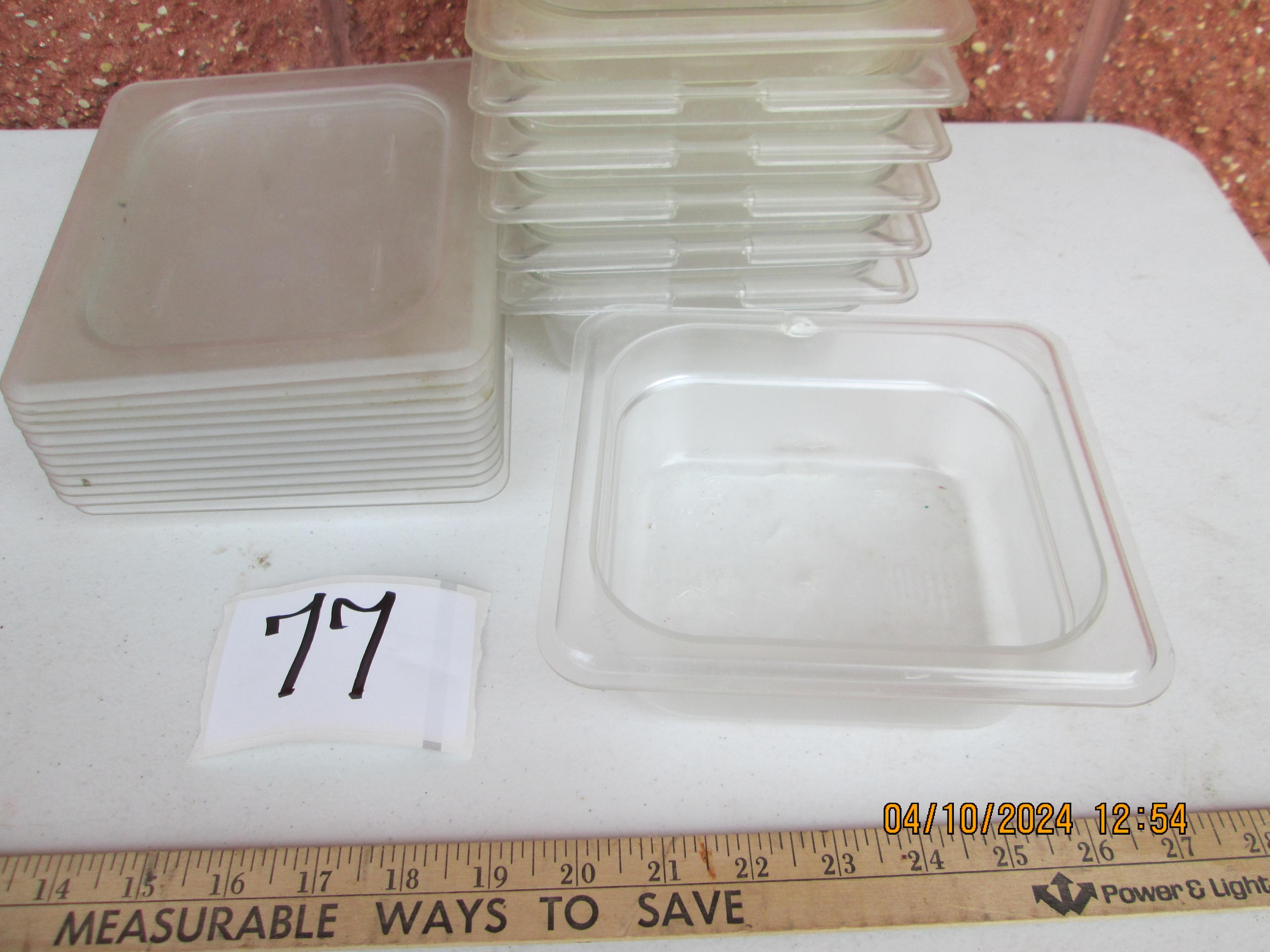 15 Cambro 1/6 size x 2 1/2" Container with 6 Lids