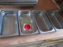 4 Stainless Steel 1/3 Size 2" Deep Buffet Pans