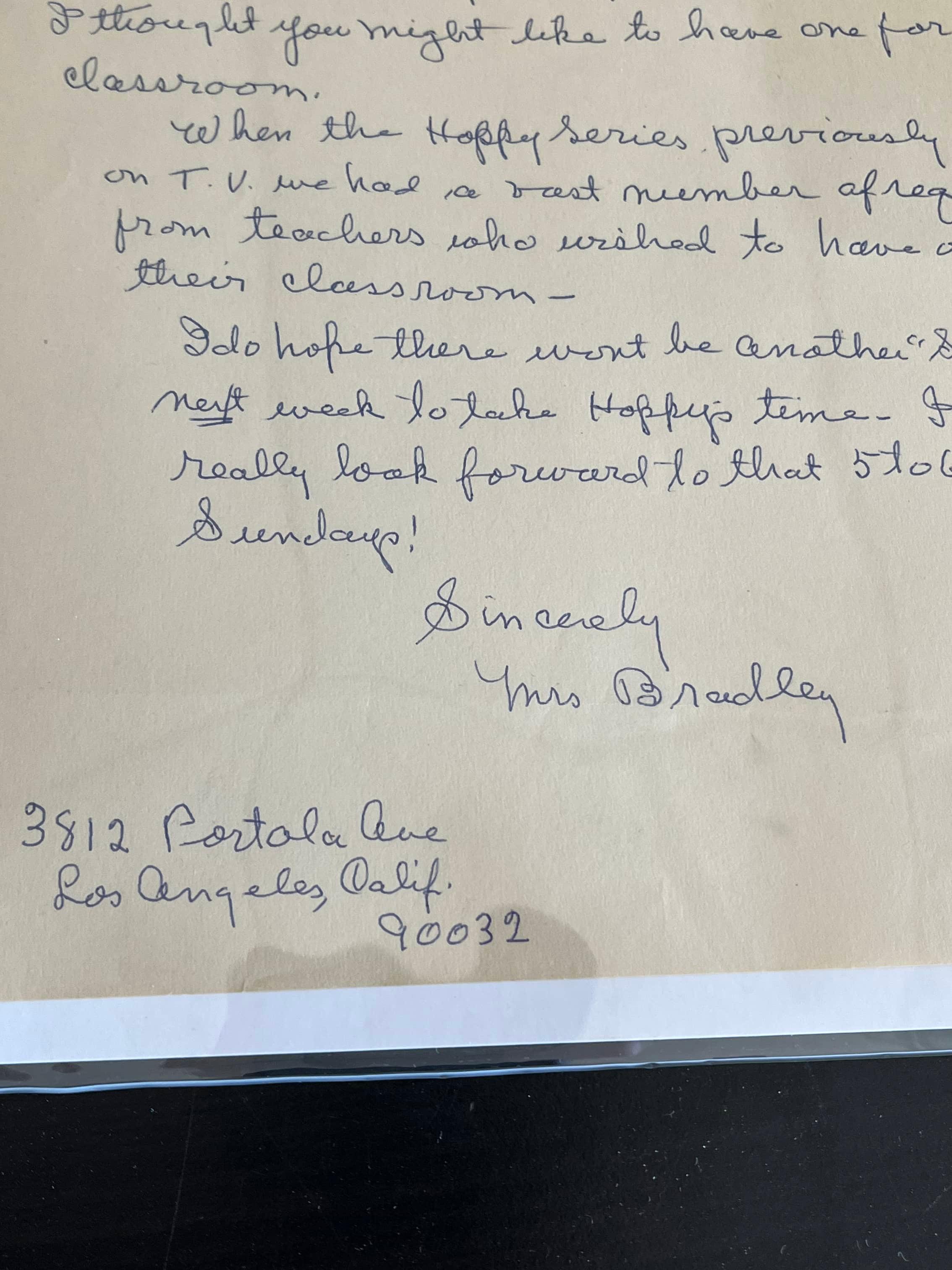 Vintage Hopalong Cassidy Letter and Creed