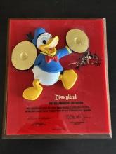 Wall Mounted Disneyland Entertainment Division Appreciation Plaque with Donald Duck in Ceramic on Pl