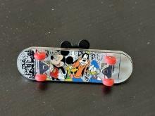 Disney Pin Trading 2008 Mickey Pluto Goofy Donald on a 3D Skateboard With Mickey Pinback Disneyland