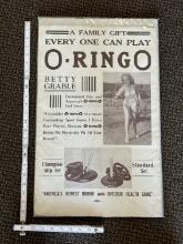 Vinatage Ad Miniposter for O-Ringo Game Featuring Betty Grable