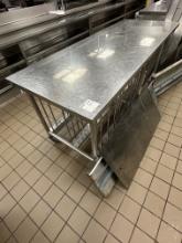 Stainless Steel Mobile Worktop Table w/Pan Rack Storage 