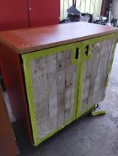 Rolling Wood Storage Cabinet