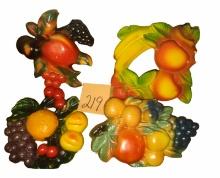 GROUP OF VINTAGE CHALKWARE FRUIT - PICK UP ONLY
