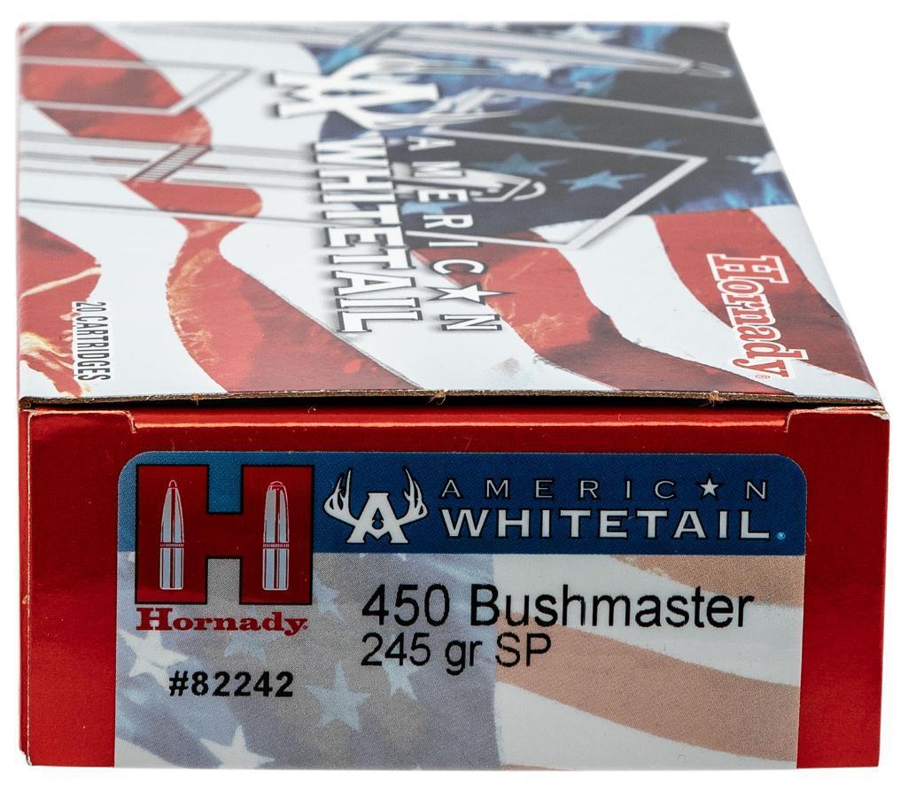 Hornady 82242 American Whitetail 450 Bushmaster 245 gr InterLock 20 Per Box 10 Cs