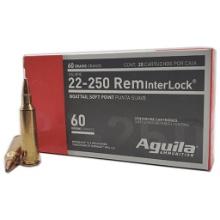 Aguila 8338AG 22250 Rem 60 gr InterLock Boat Tail Soft Point 20 Per Box