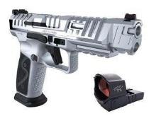 CANIK SFx RIVAL-S Pistol - Chrome | 9mm | 5" Barrel | 2 - 18rd Mag | MeCanik MO2 Optic | Steel Frame