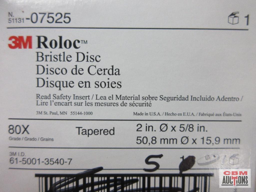 3M RolocTM...07527 Bristle Disc, Tapered, 3" x 5/8", Grade 80X - Yellow 3M RolocTM 07525 Bristle Dis