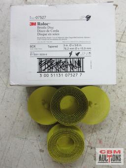 3M RolocTM...07527 Bristle Disc, Tapered, 3" x 5/8", Grade 80X - Yellow 3M RolocTM 07525 Bristle Dis