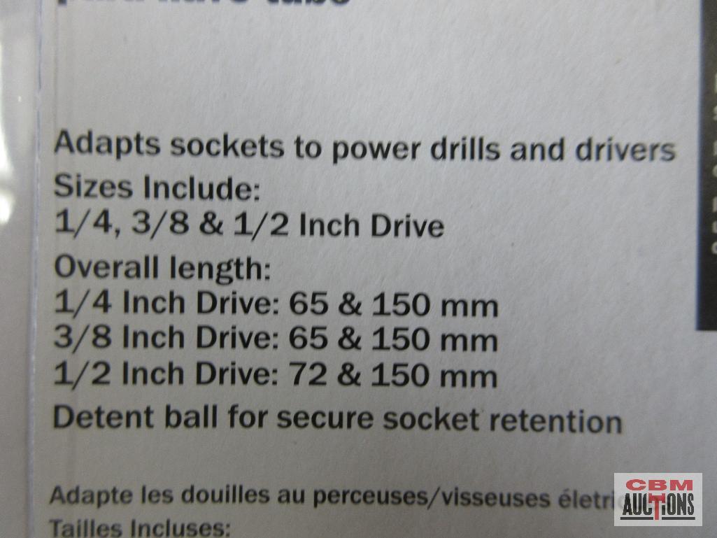 Titan 49036 Impact Wobble Socket Adapter Set Sizes: 1/4", 3/8" & 1/2" Overall Length: 1/4" Drive: 65