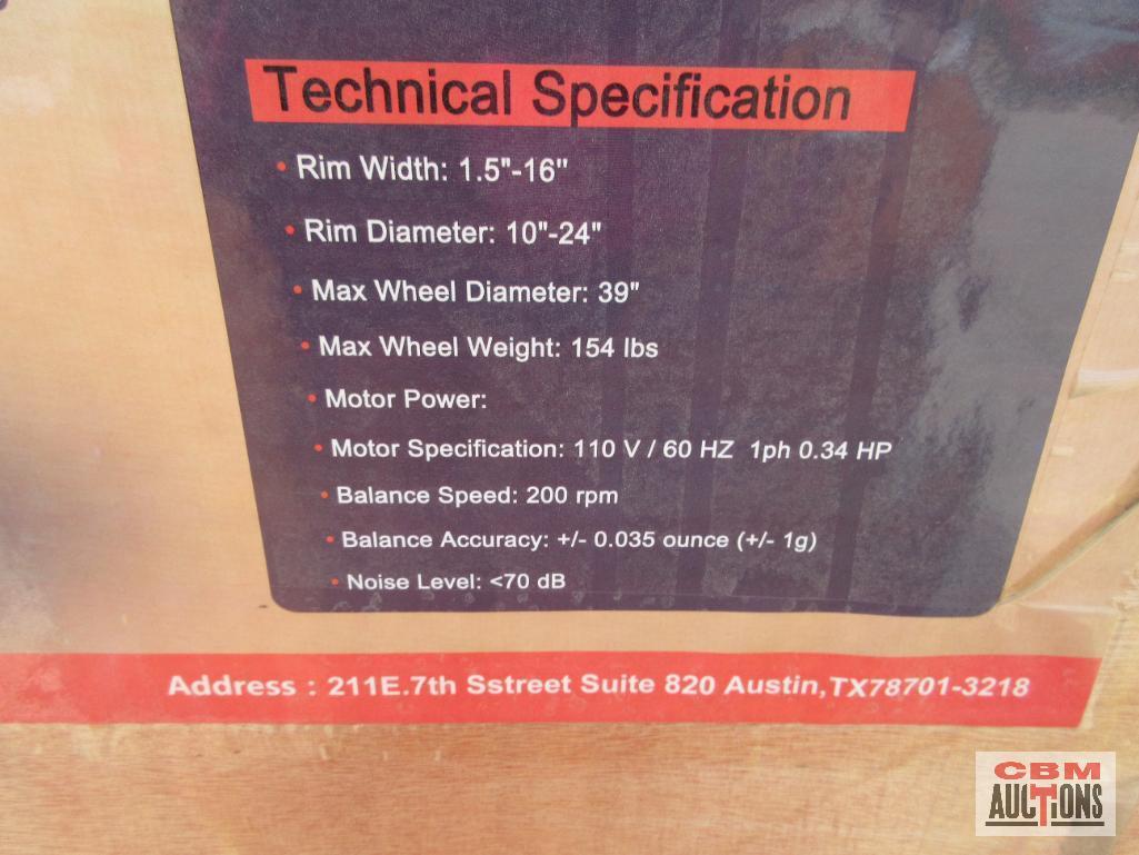 AGROTK ATK-WB24A Wheel Balancer, Rim Widths 1.5"-16" Rim Diameter 10"-24", Max Wheel Diameter 39"