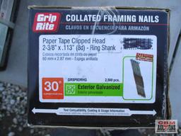 Grip Rite GRSP8DRHG Collated Framing nails, Paper Tape Clipped Head, 2-3/8" x .113" 8D Smooth Shank