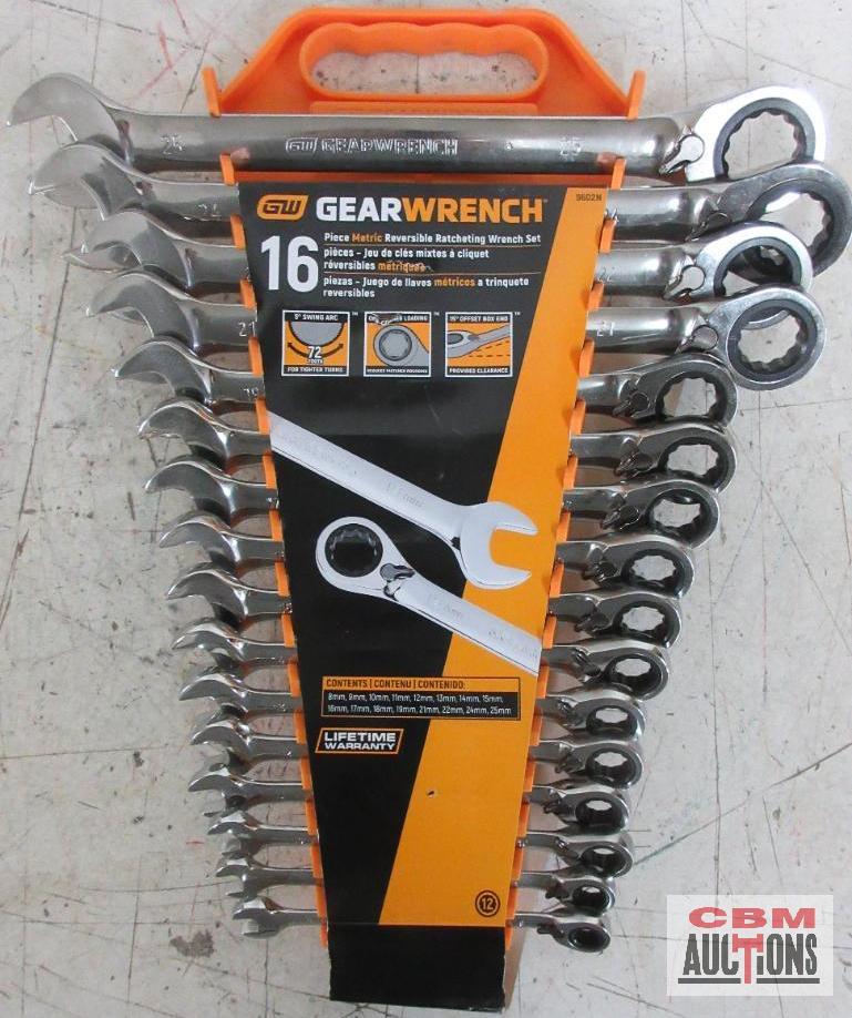 Gearwrench...9602N 16pc Metric Reversible Ratcheting Wrench Set (8mm-25mm) w/...Storage Rack...