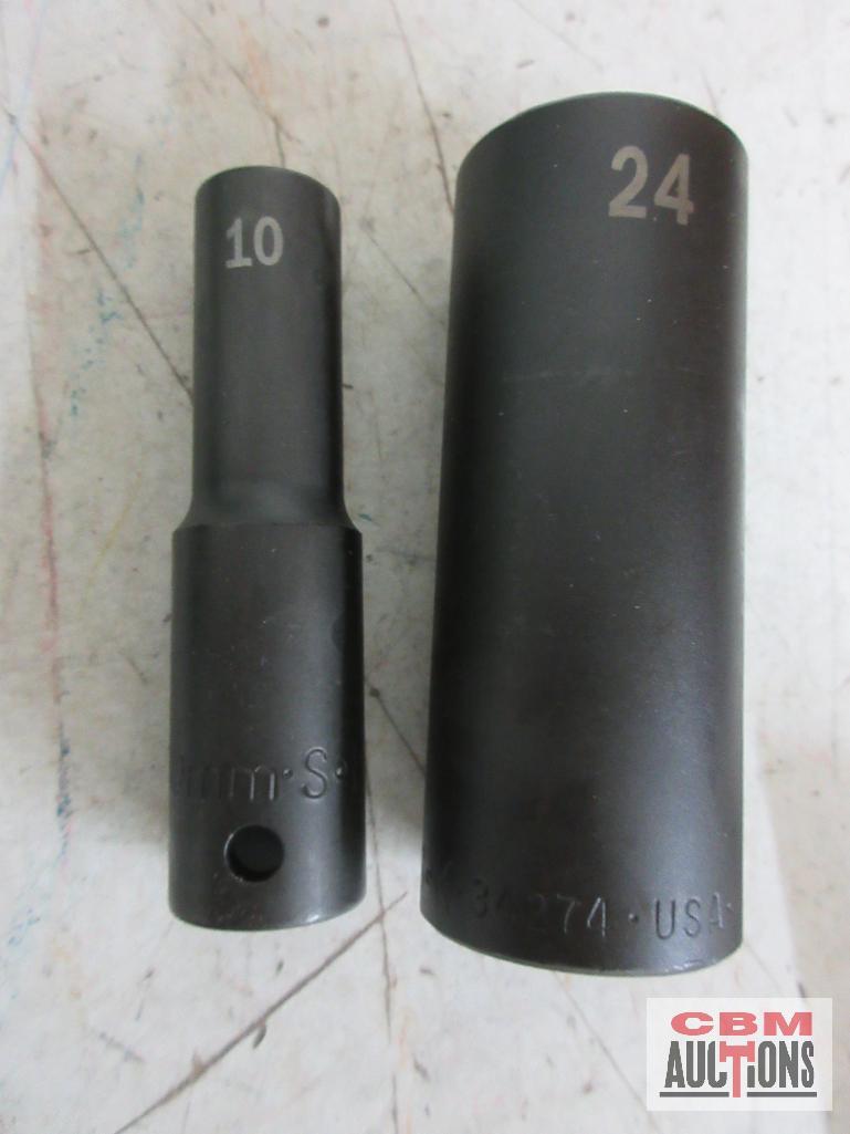 Sk 4048 15pc Metric 1/2" Dr. Deep Imact Socket Set (10mm -24mm) w/ Molded Storage Case...
