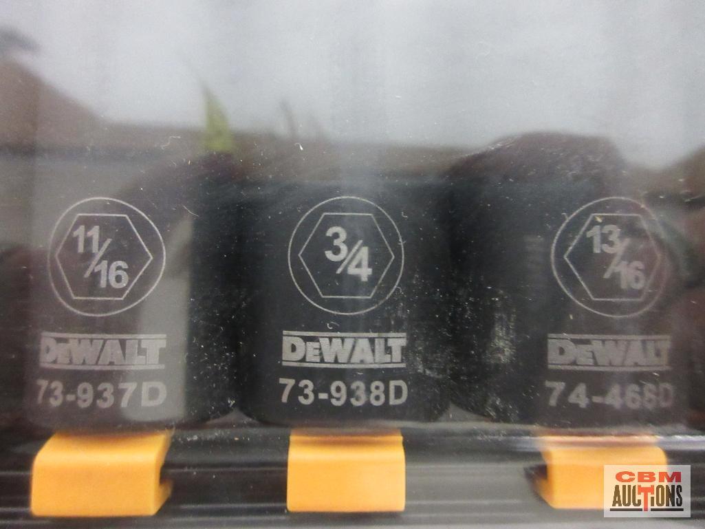 Dewalt 7pc Deep SAE Impact Sockets (1/2" - 7/8") w/ Storage Rail...