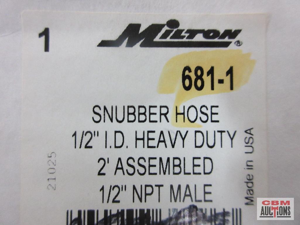 Milton 681-1 Snubber Hose 1/2" I.D. Heavy Duty 2' Assembled 1/2" NPT Male - Set of 2