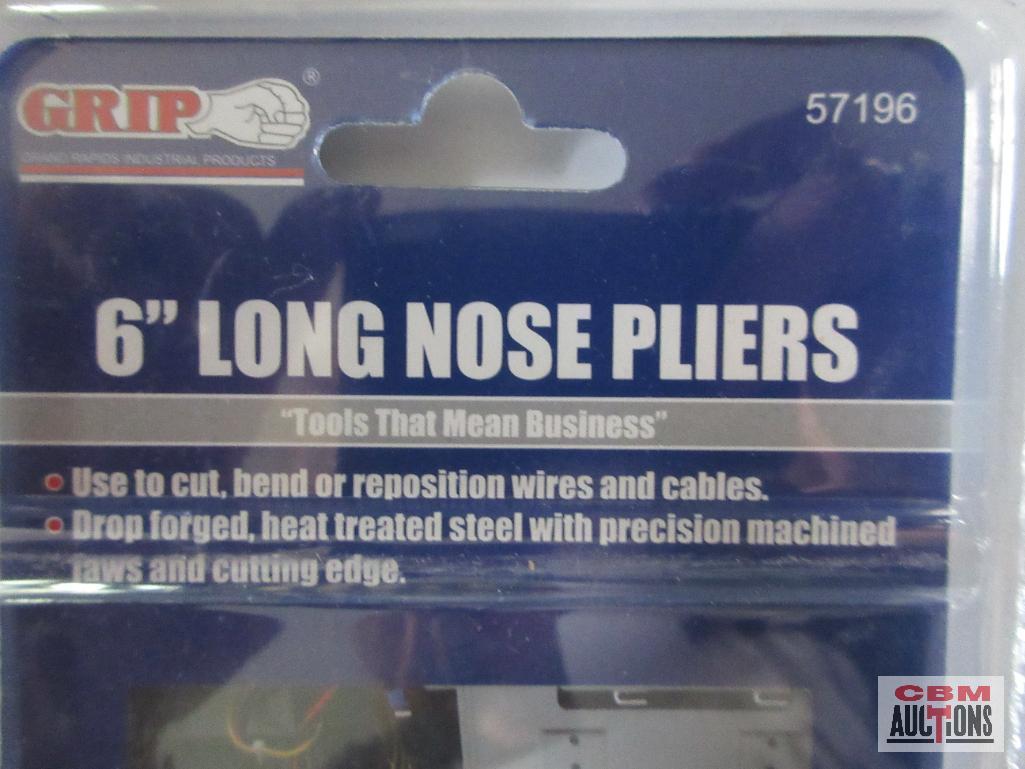 Grip 57196 6" Long Nose Pliers Grip 61128 5pc 8" Pin Punch Set Scraper