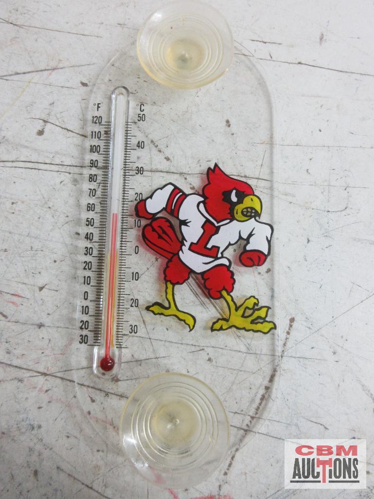 Louisville Cardinal Reversible Indoor-Outdoor Thermometers -...Box of 12 Individually Packaged