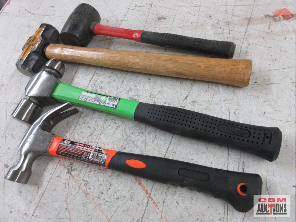 Rubber Mallet IIT33103 16oz Claw Hammer w/ Fiberglass Handle Grip 41526 32oz Ball Pein Hammer w/