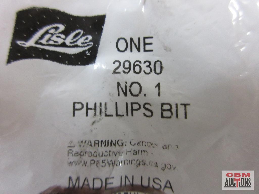 Lisle 30180 #2 Phillips Insert Bit Lisle 30190 #4 Phillips Insert Bit - Set of 2 Lisle 29630 #1