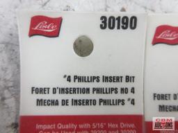 Lisle 29550#3 Phillips Insert Lisle 30180 #2 Phillips Insert Bit Lisle 30190 #4 Phillips Insert Bit