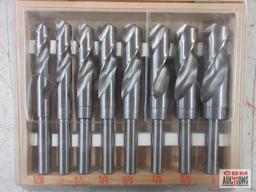 American Tool Exchange 32135 8pc Silver Demping Drill Set (9/16" - 1") w/ Wooden Storage Case...