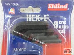 Eklind 10609 9pc...Metric Hex-L Keys (1.5mm - 10mm) Eklind...13213 13pc SAE... Ball-Hex-L Keys (.050