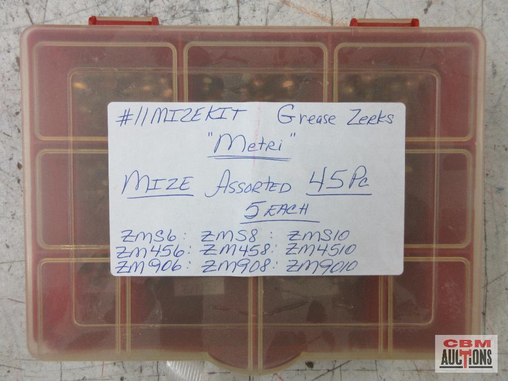 Mize Metric Grease Zerk Assortment w/ Storage Case ZMS6 ZM456 ZM906 ZMS8 ZM458 ZM908 ZMS10 ZM4510
