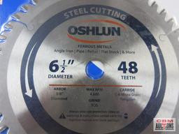 Oshlun SBF-065048 6-1/2" Ferrous Metal Saw Blade, 48 Teeth, Arbor... 5/8" Diamond - Set of 2