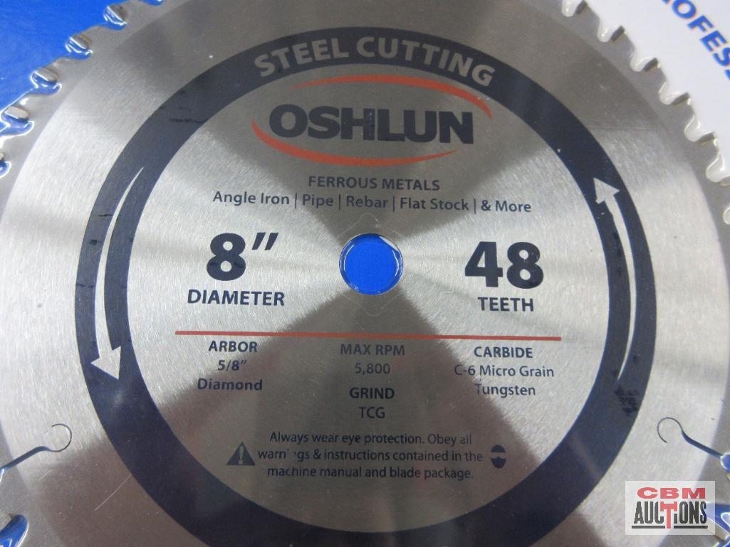 Oshlun SBF-080048 8" Ferrous Metal Saw Blade, 48 Teeth, Arbor 5/8" Diamond - Set of 2