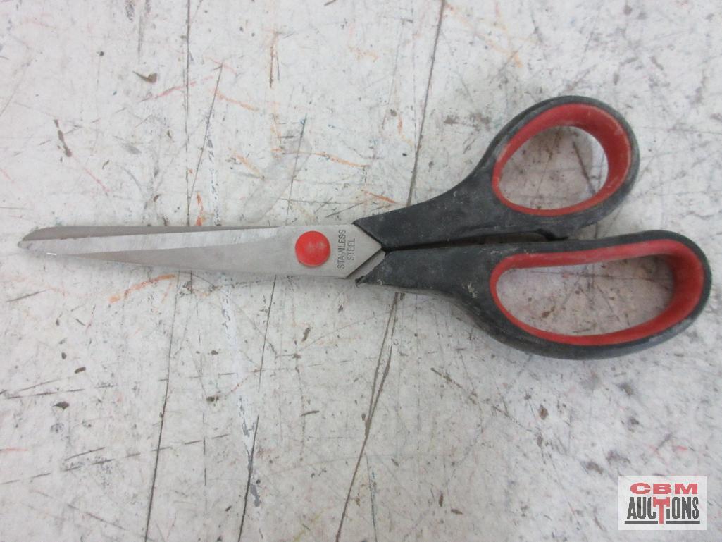 Tool Box, Signage, Scissors, Pliers, Adjustable Wrench , Magnetic Pick Up Tool, Fasteners,