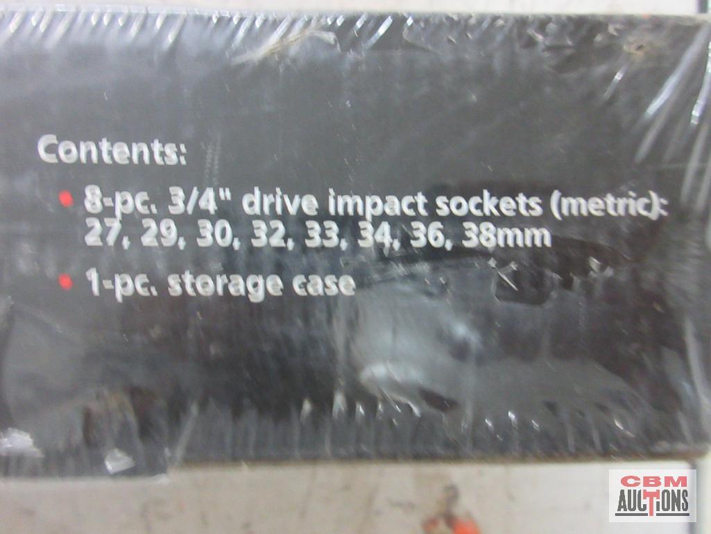 MIT 4889 Tekton 9pc Metric 3/4" Drive Deep Impact Socket Set (27mm - 38mm)w/ Molded Storage Case