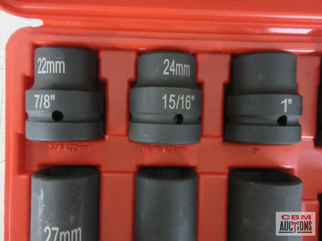 King 0660-1 10pc SAE 1" Drive Impact Socket Set (15/16" to 1-1/4") w/ Molded Storage Case...