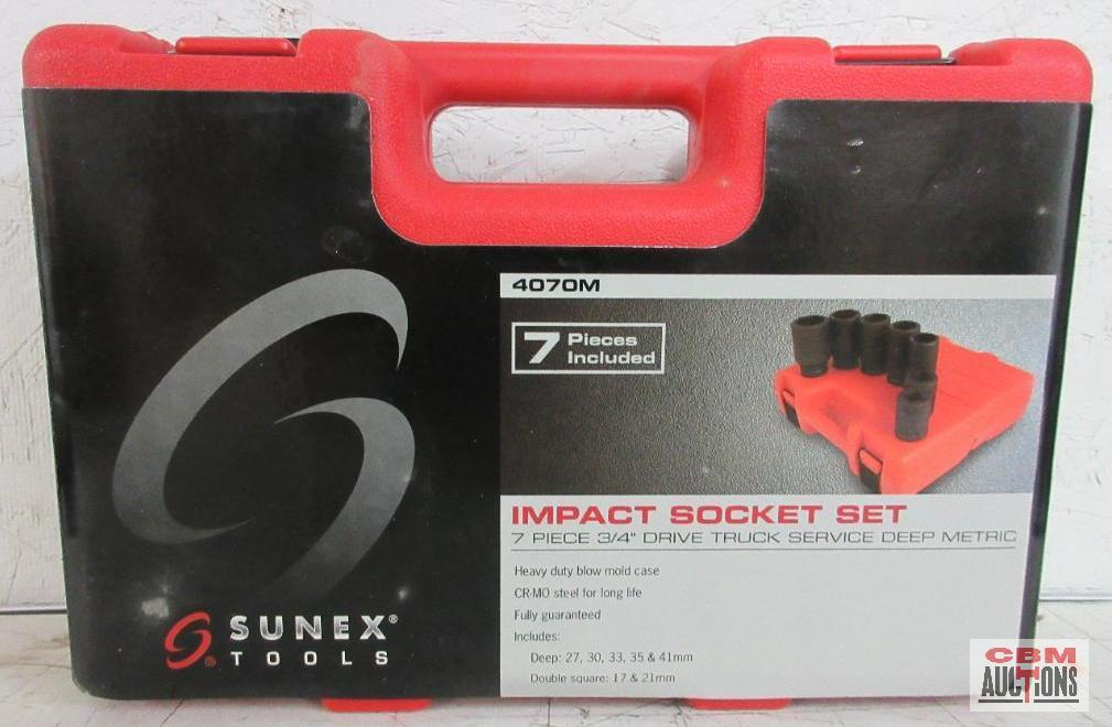 Sunex Tools 4070M 7pc 3/4" Drive Truck Service Deep Metric Impact Socket w/ Molded Storage Case...