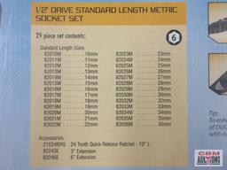 Grey Pneumatic 82629M 29pc 1/2" Drive Standard Length Metric Socket Set (10mm to 36mm)... w/ Molded