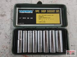 Triumph 4177 9pc 1/4" Drive SAE Deep Socket Set (7/32" to 1/2" w/ Metal Storage Case Continental