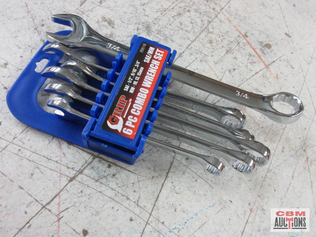 Grip 89016 6pc Combo Wrench Set SAE/Metric SAE - 1/2", 9/16", 3/4" Metric - 10mm, 13mm ,15mm