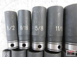 Grey Pneumatic 3/8" Drive SAE Duo-Socket Set... SAE Deep: 1/2", 9/16", 5/8", 11/16", 7/8" & 15/16" S
