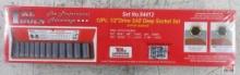 T & T Tools 94412 12pc 1/2" Drive SAE Deep Socket Set, 6pt, (1/2" to 1-1/4") w/ Metal Storage Case