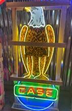 Case large neon EAGLE lighted sign 6ft by 26 in wide
