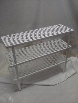 3 tier white stacking shelf18ib x 6in x 5in