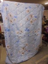 Beautiful Blue Floral Full Size Quilt